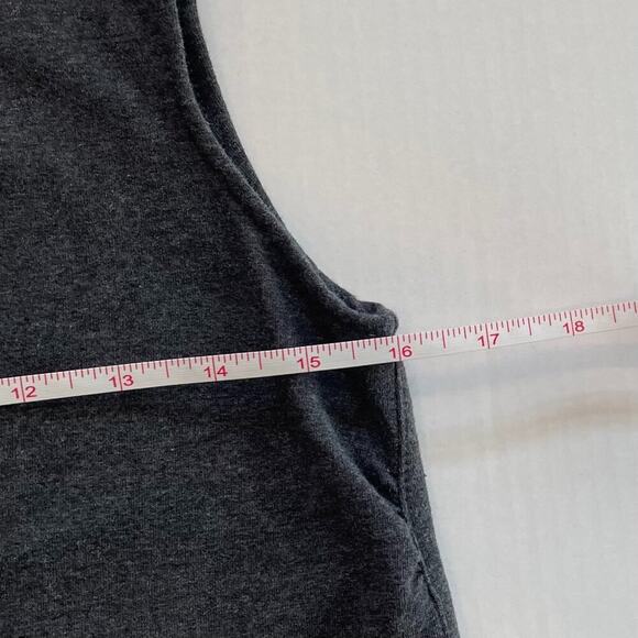 Norma Kamali Charcoal Gray Sleeveless Crew Neck Tunic/Top Kangaroo Pockets, S - Picture 11 of 12